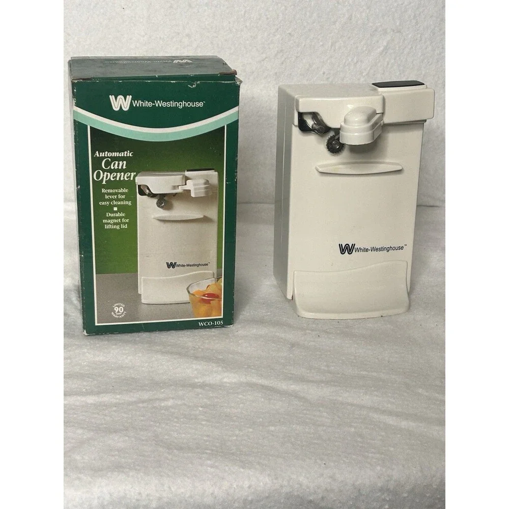 White Westinghouse Automatic Can Opener Electric Table Top White WCO-105
